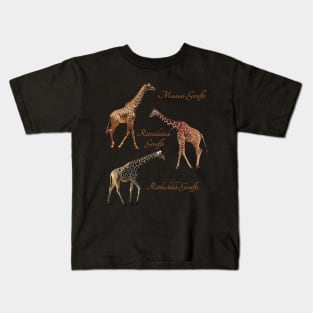 3 Giraffe - Species in Kenya / Africa Kids T-Shirt